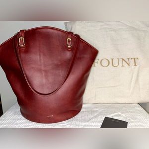 FOUNT Leather Bordeaux Eloise Tote Bag